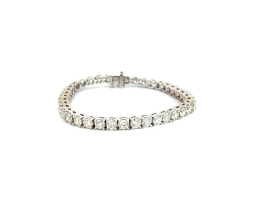 [TENNISBRACELET] 14Kt White Gold Tennis Bracelet With (39) Round Diamonds Weighing 12.67cttw