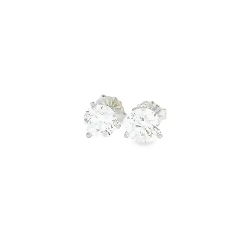 [S12177] Round Brilliant Cut Diamond Studs 1.80cttw F/SI1 GIA1503327393 GIA6495855630 14Kt White Gold Martini Pushbacks