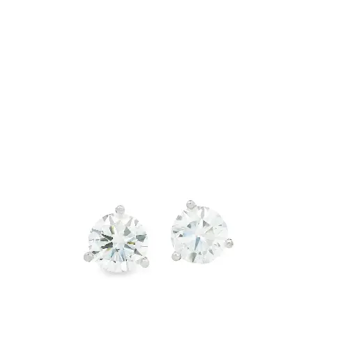 [S12293] Round Brilliant Cut Diamond Studs 2.00cttw H/SI1-2 GIA2507017921 GIA6505263155 14Kt White Gold Martini Pushbacks