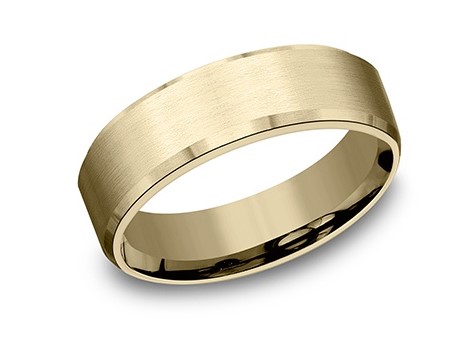 [LCF66533514KY08] 14Kt Yellow Gold 6.5mm Beveled Edge Light Comfort Fit Band Sz8.25