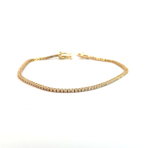 [B106-100-Y (BR165)] 14Kt Yellow Gold Tennis Bracelet With (103) Round Diamonds Weighing 1.02cttw