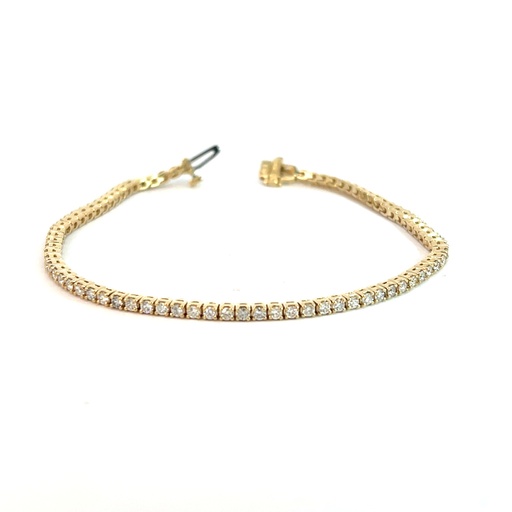 [SB845-200-Y (BR1002)] 14Kt Yellow Gold Tennis Bracelet With (77) Round Diamonds Weighing 2.04cttw