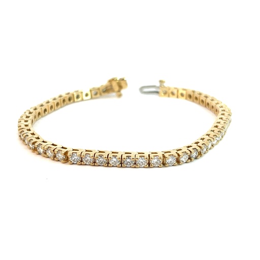[B131-500-Y (BR10627)] 14Kt Yellow Gold Tennis Bracelet With (50) Round Diamonds Weighing 5.00cttw
