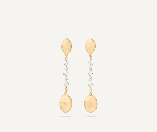 [OB1902 B Y 02] 18Kt Yellow Gold Siviglia Drop Earrings With (6) Rosecut Diamonds Weighing 0.28cttw
