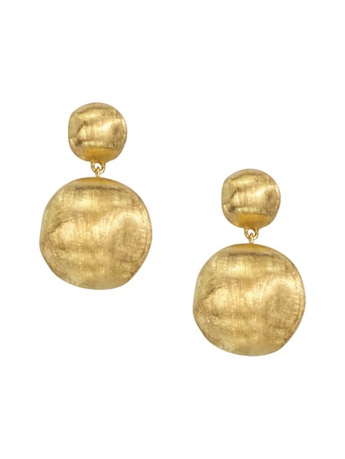[OB921  Y 02] 18Kt Yellow Gold Africa Drop Earrings