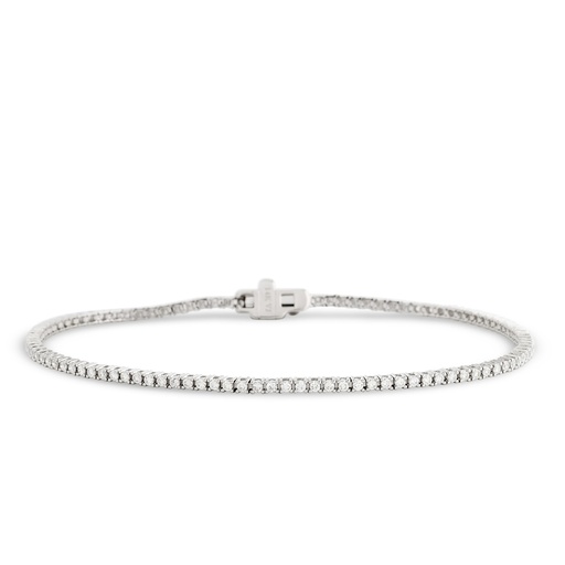 [B79849] 14Kt White Gold Tennis Bracelet With (103) Round Diamonds Weighing 1.05cttw