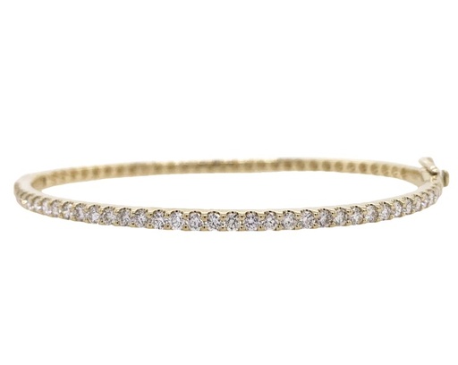 [B74692] 14Kt Yellow Gold Bangle With (36) Round Diamonds Weighing 1.28cttw