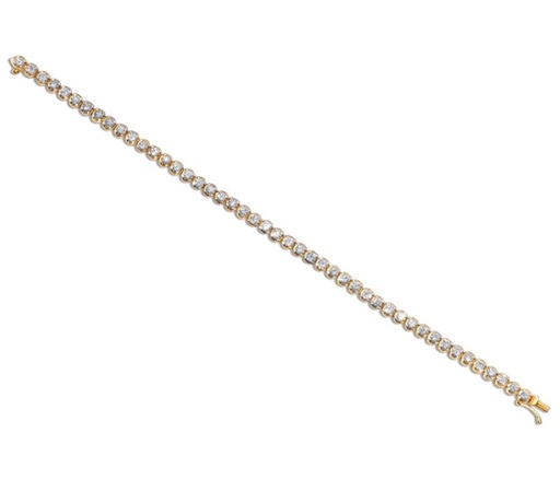 [B54117.1] 18Kt Yellow Gold Tennis Bracelet With (46) Round Diamonds Weighing 3.00cttw