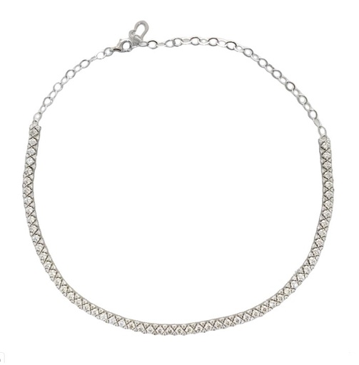 [N75102.1] 14Kt White Gold Necklace With (179) Round Diamonds Weighing 5.75cttw