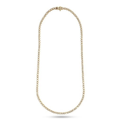 [N79653] 14Kt Yellow Gold Crown Set Riviera With (123) Round Diamonds Weighing 8.25cttw