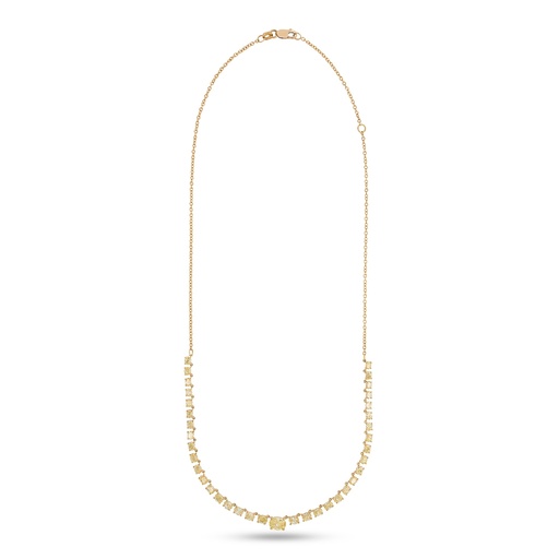 [PRTN80653-P] 18Kt Yellow Gold Necklace With (37) Oval Yellow Diamonds Weighing 7.08cttw