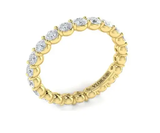 [VW40055ET-YG] 18Kt Yellow Gold Eternity Band With (31) Round Diamonds Weighing 0.87cttw