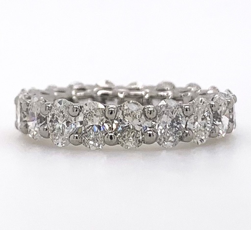 [R75865.5] Platinum Eternity Band With (19) Oval Diamonds Weighing 4.50cttw