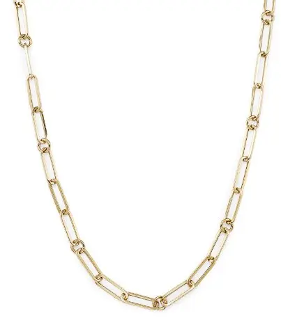 [5310167AY180] 18Kt Yellow Gold Paperclip Chain Necklace 18"