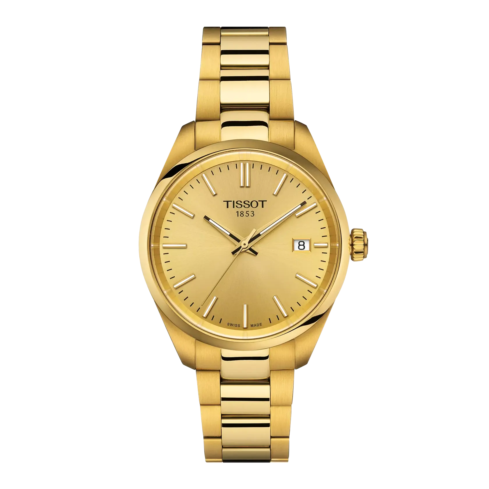 Tissot PR 100 34mm Gold Tone Quartz Watch With A Stainless
