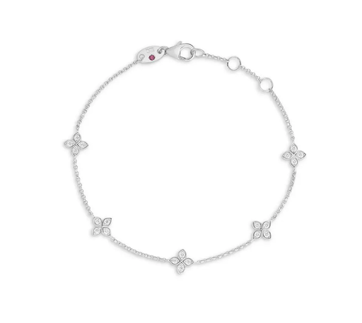 [7773222AWLBX5] 18Kt White Gold Love By The Inch Bracelet With (20) Round Diamonds Weighing 0.23cttw