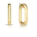 [6740652AYER0] 18Kt Yellow Gold Large Rectangle Hoop Earrings