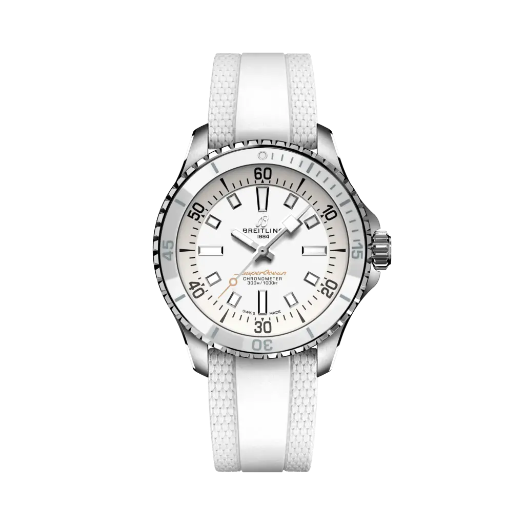 Breitling Superocean Automatic 36 White Dial And Rubber Band Breitling Superocean Automatic 36 White Dial And Rubber Band