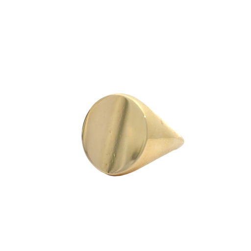 [S12756] 18Kt Yellow Gold Signet Ring Sz10