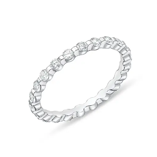 [ERPP1176000PT72000] Platinum Precious Prong Eternity Band With (21) Round Diamonds Weighing 0.76cttw