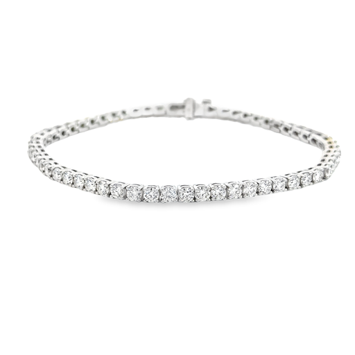 14Kt White Gold Tennis Bracelet With (59) Round Diamonds Weighing 5.05cttw