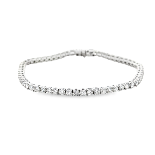 14Kt White Gold Tennis Bracelet With (63) Round Diamonds Weighing 4.03cttw