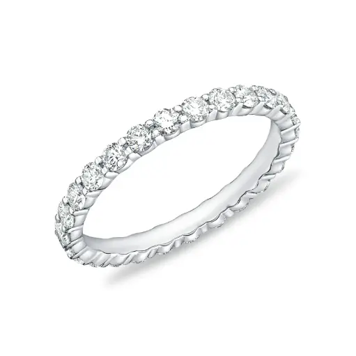 [ERPT1324250PT72000] Platinum Petite Prong Eternity Band With (24) Round Diamonds Weighing 0.93cttw