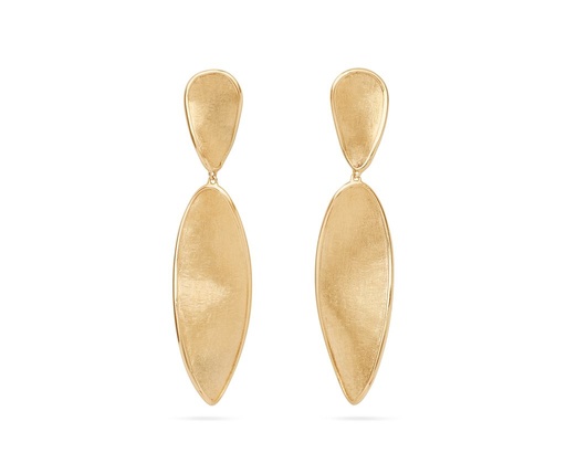 [OB1916  Y 02] Lunaria Twist Dangle Earrings In 18Kt Yellow Gold