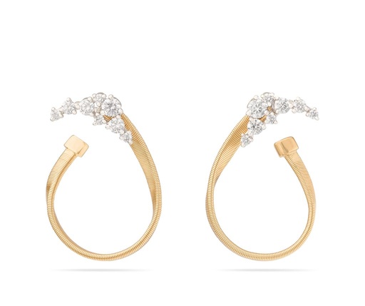 [OG417 B YW M5] Marrakech Loop Earrings With (16) Round Diamonds Weighing 0.56cttw In 18Kt Yellow And White Gold