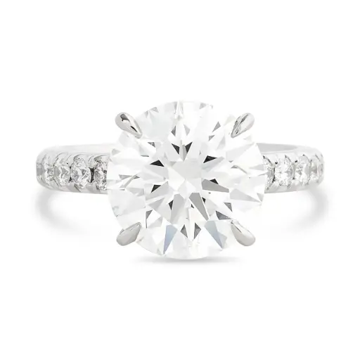 [R78775.1] Hidden Halo Style Ring With A Round Diamond Weighing 4.63ct And (36) Round Diamonds Weighing 0.90ct In Platinum