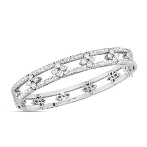 [8883249AWBAX] Love In Verona Bangle With Round (80) Diamonds Weighing 3.69cttw In 18Kt White Gold