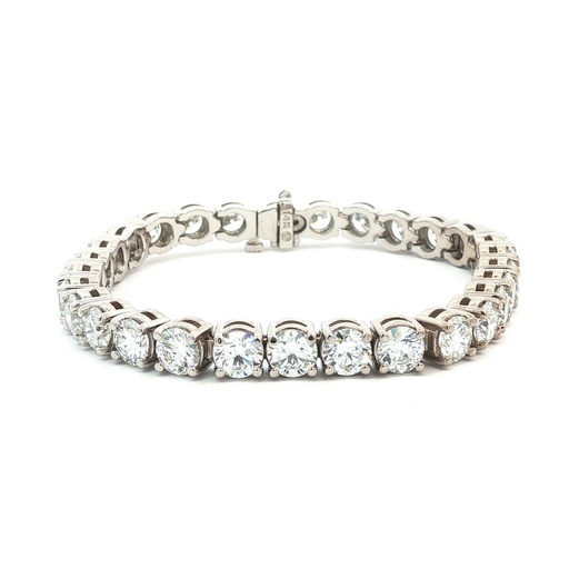 [34530] Tennis Bracelet With (29) Round Diamonds Weighing 20.30cttw In 14Kt white Gold