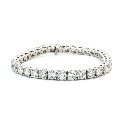 [34531] Tennis Bracelet With (35) Round Diamonds Weighing 17.16cttw In 14Kt White Gold