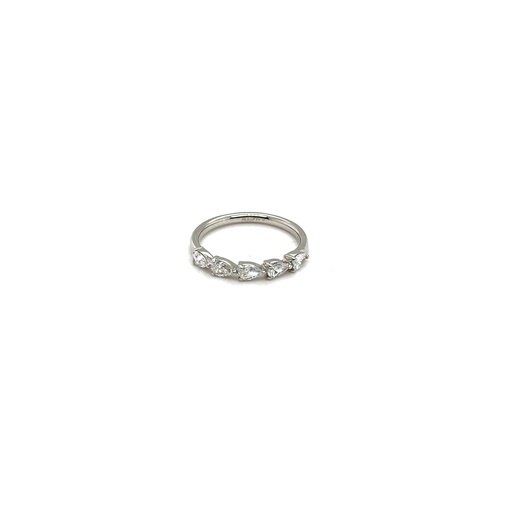 [B0.10-5PS-EW-2] Half Eternity Band With (5) Pear Shaped Diamonds Weighing 0.54cttw In Platinum