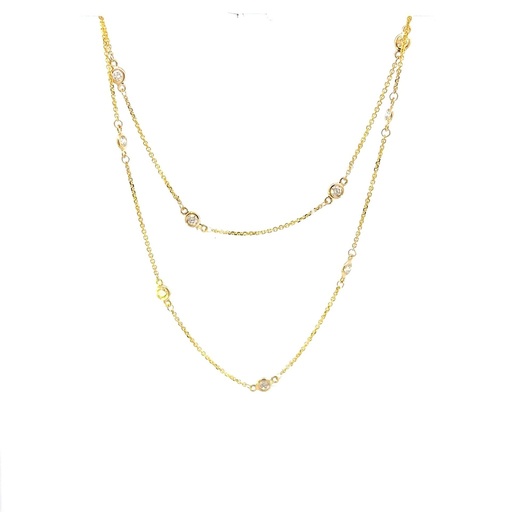 [C1-75-Y] 14Kt Yellow Gold Diamond By The Inch Necklace With (12) Round Diamonds Weighing 0.73cttw