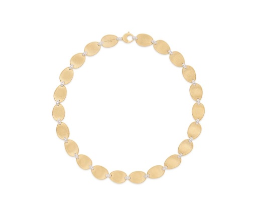 [CB2893_B_YW_Q6] Lunaria Station Necklace With (69) Round Diamonds Weighing 0.41cttw In 18Kt Yellow And White Gold 