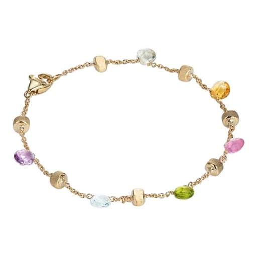 [BB765_MIX01_Y_02] 18Kt Yellow Gold Mixed Gemstone Paradise Bracelet 7"