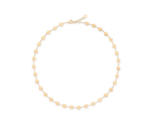 [CB2835_Y_02] 18Kt Yellow Gold Africa Bead Necklace 16.5"