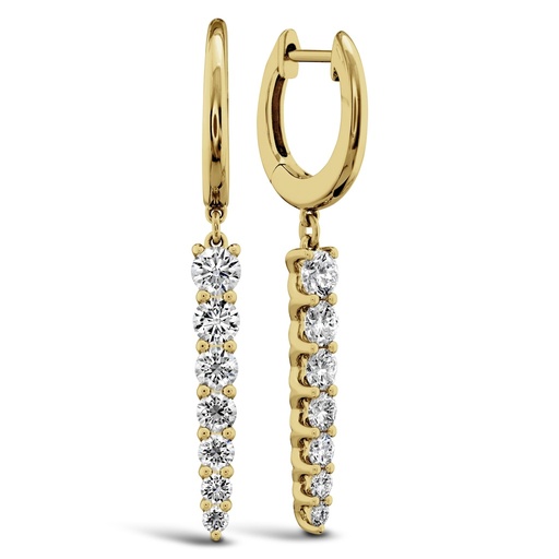[FHUB25311128Y72000] 18Kt Yellow Gold Identity Drop Earrings With (14) Round Diamonds Weighing 0.95cttw