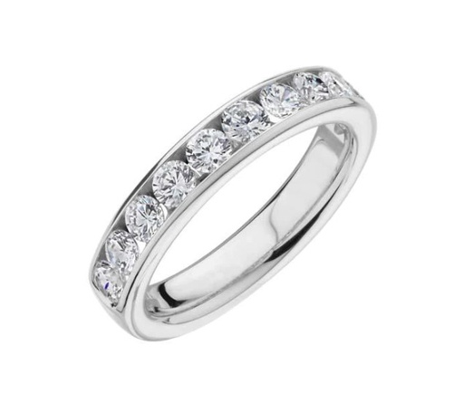 [R01049] 18Kt White Gold Channel Set Band With (11) Round Diamonds Weighing 0.50cttw (copy)