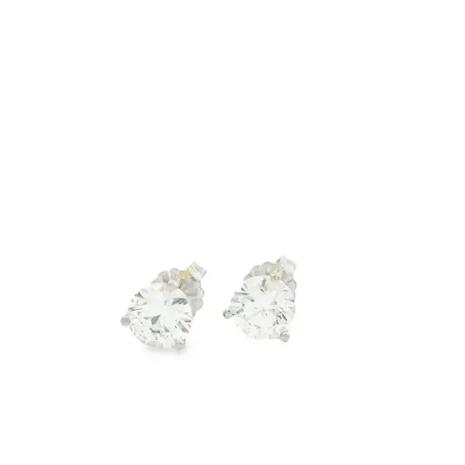 [S14991] Round Brilliant Cut Diamond Studs 1.60cttw E/SI2 GIA6502066625 GIA6515264517 14Kt White Gold Martini Set Pushbacks