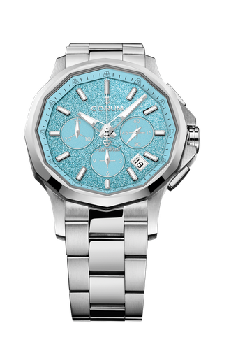 [A984/04557] Corum Admiral 42mm Chrono Baby Blue Dial Watch With A Stainless Steel Band