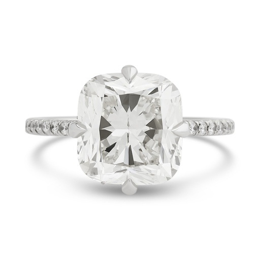 [PJKR5041266-P] Platinum Ring With A Cushion Cut diamond Weighing 5.01ct, And (55) Round Diamonds Weighing 0.36ct