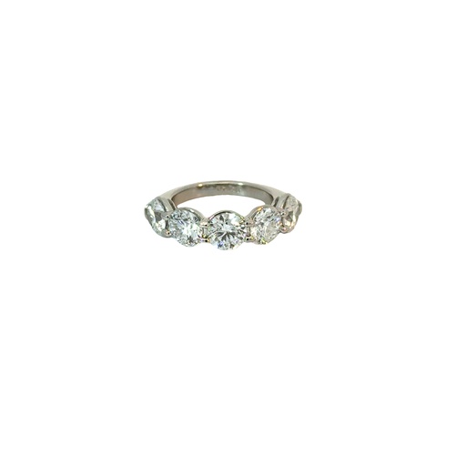 [10152025] Platinum Band With (5) Round Diamonds Weighing 5.01cttw