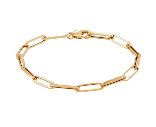 [FRC068840Y75] 14Kt Yellow Gold 3.9mm Paperclip Chain 7.5"