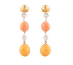 [OB1897-B_PL_YW_02] 18Kt Two Toned Unico Pearl And Diamond Earrings 0.63cttw