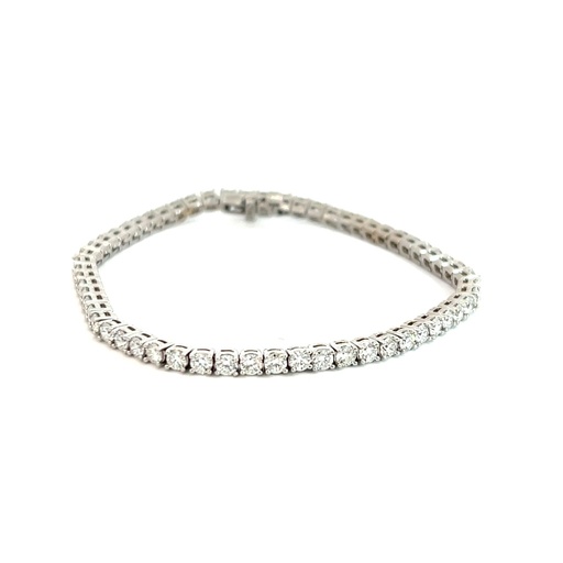 [TENNISBRACELET] 14Kt White Gold Tennis Bracelet With (59) Round Diamonds Weighing 5.02cttw