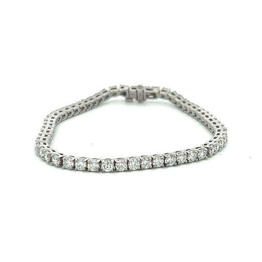 [TENNISBRACELET] 14Kt White Gold Tennis Bracelet With (59) Round Diamonds Weighing 6.01cttw