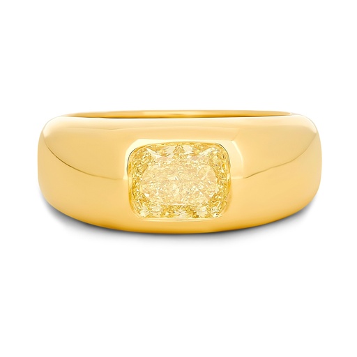 [PMPR18KYGH162RAD-P] 18Kt Yellow Gold Dome Ring With A Radiant Cut Diamond Weighing 1.62ct