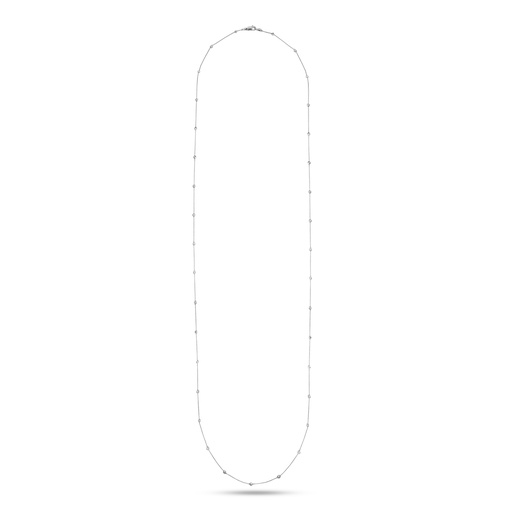 [OND245-O] 14Kt White Gold Diamonds By The Inch Necklace With (35) Round Diamonds Weighing 2.45cttw 35"